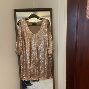 LuLu’s rose gold sequin dress, size small